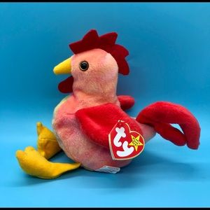 Vintage NEW TY BEANIE BABIES DOODLE  ROOSTER Rare Collectible Plush Baby Chick